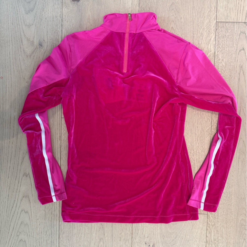 Bogner Milu HOT Pink Velvet Half-Zip Performance Top | Size M (US 8) | NWT